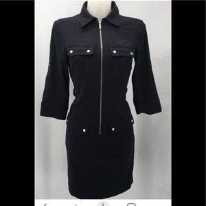 Michael Kors black military style shirt dress